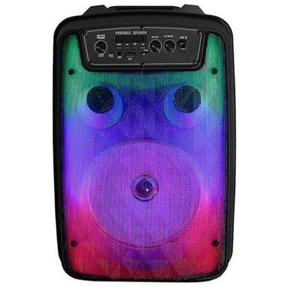 FIRE BOX 8" TWS BLUETOOTH SPEAKER W/ LIGHT SHOW AND MICROPHONE