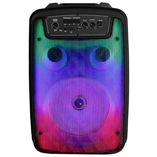 FIRE BOX 8" TWS BLUETOOTH SPEAKER W/ LIGHT SHOW AND MICROPHONE