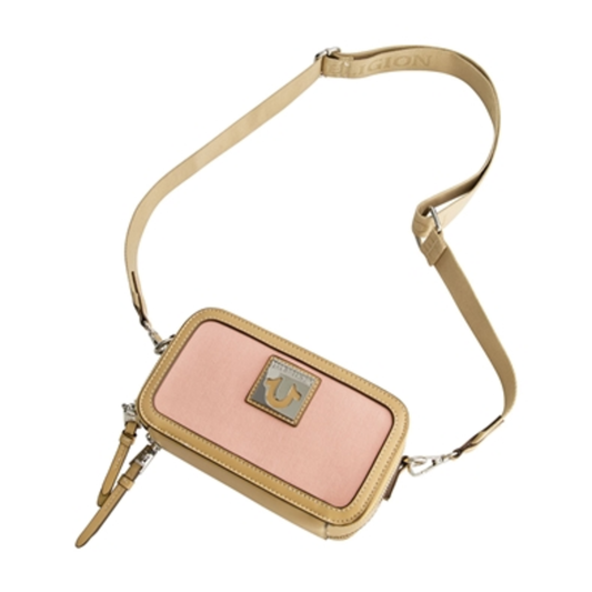 HORSESHOE PLAQUE CROSSBODY CAMERA BAG, BLUSH