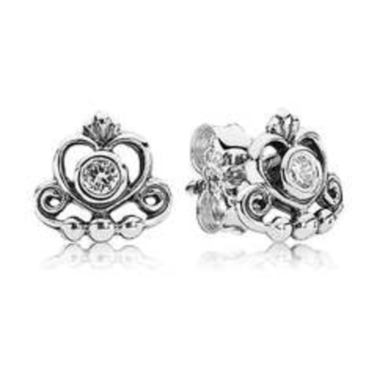 MY PRINCESS TIARA STUD EARRING, CLEAR CZ