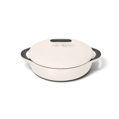 3.5QT ENAMELED CAST IRON BRAISER W/ DOMED LID CREAM