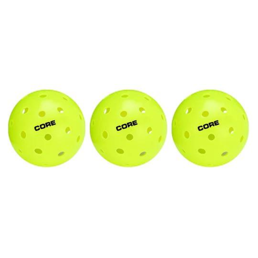 CORE OUTDOOR PICKLEBALLS - 3 PACK - NEON GREEN