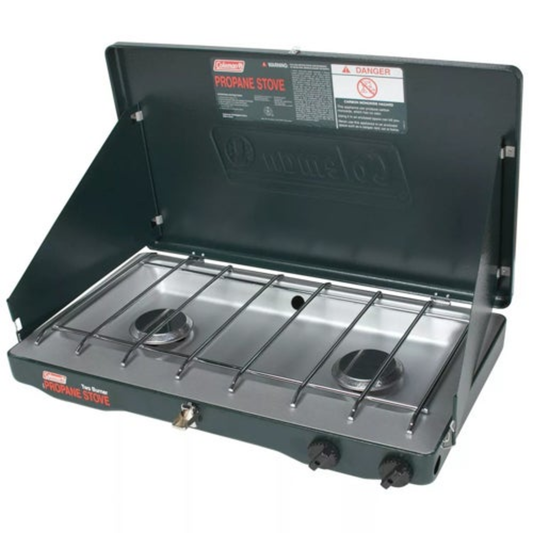 2 BURNER PROPANE GAS CAMPING STOVE 20000 BTUS