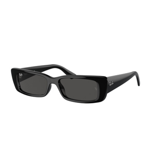 UNISEX RECTANGULAR NON-POLAR SUNGLASSES, BLACK/DARK GREY, 54