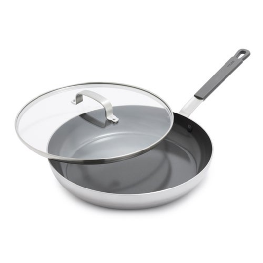 STAINLESS STEEL PFAS-FREE NONSTICK 12" FRY PAN W/ LID