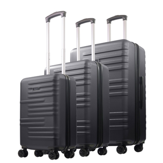 HARDSIDE LUGGAGE SET, BLACK, 3 PIECES