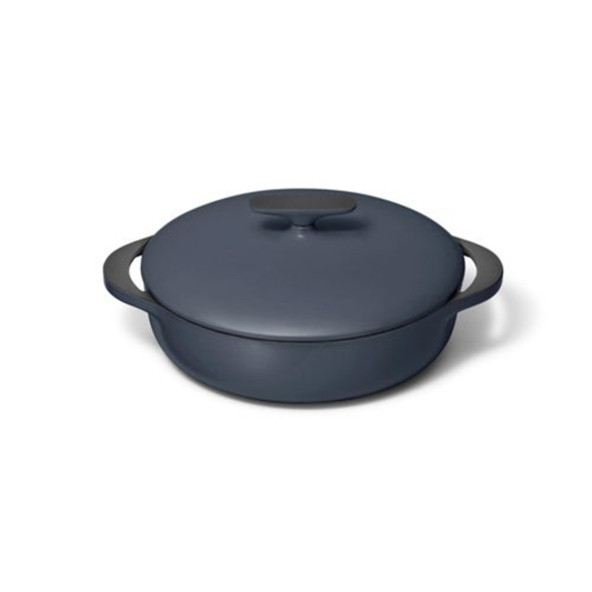 3.5QT ENAMELED CAST IRON BRAISER W/ DOMED LID DARK NAVY