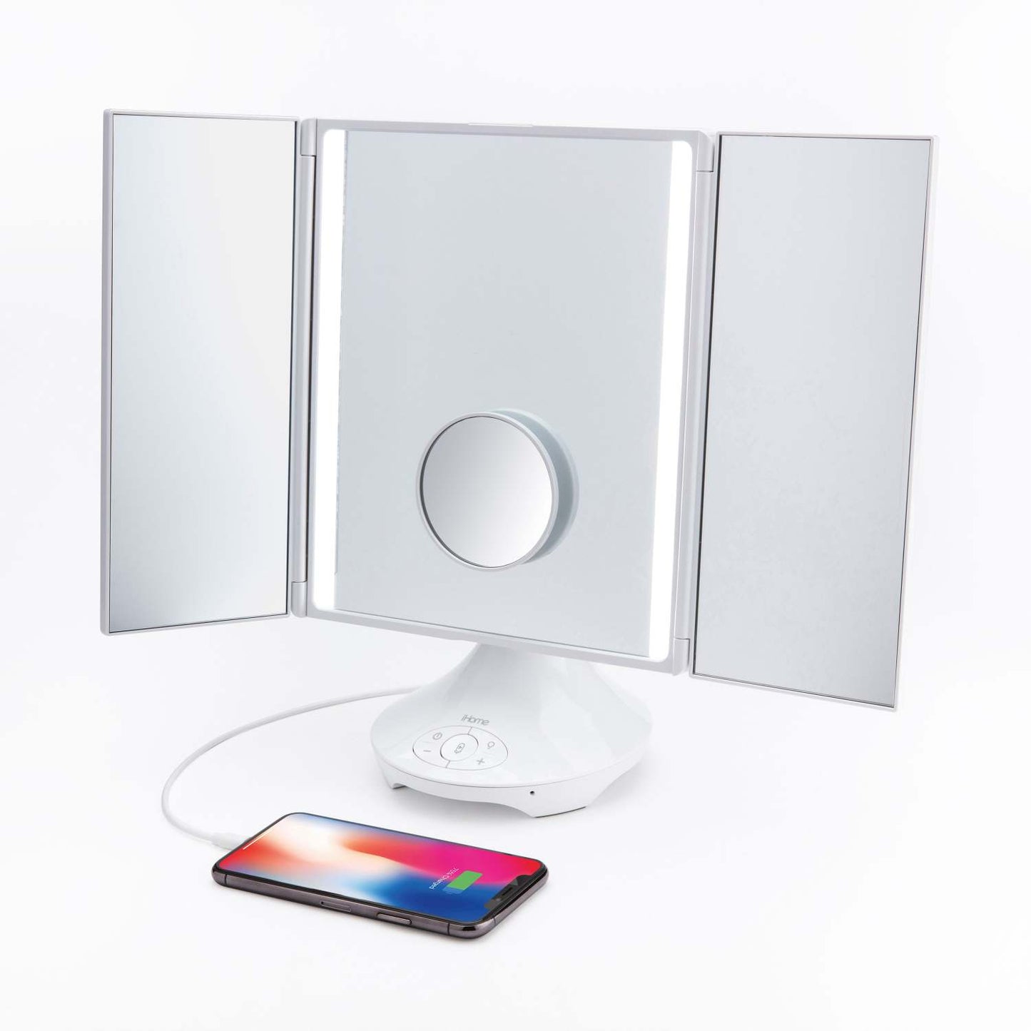 REFLECT TRIFOLD VANITY MIRROR W/ BT SPEAKER & USB CHARGING