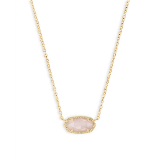 ELISA NECKLACE, GOLD ROSE QUARTZ