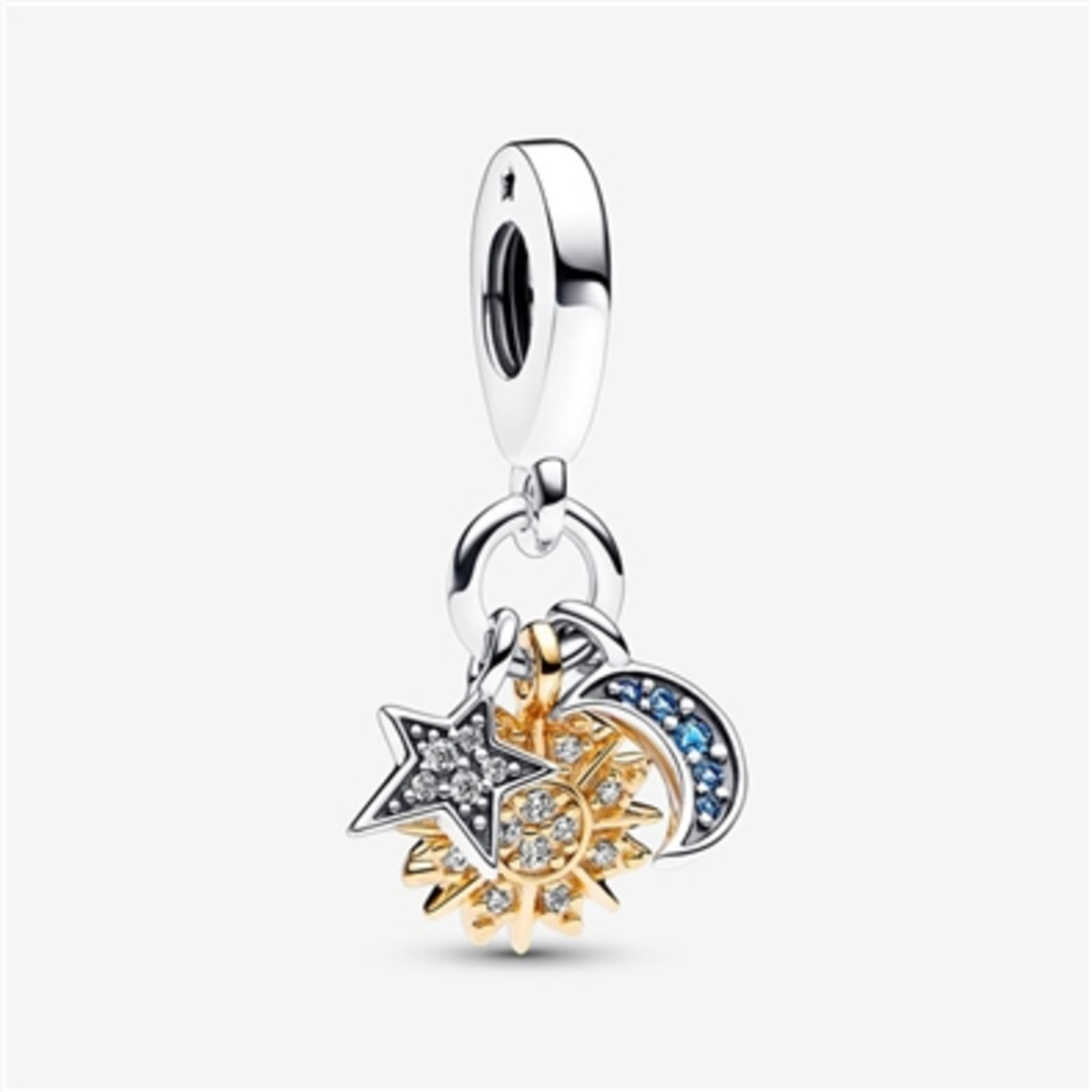 TWO-TONE CELESTIAL TRIPLE DANGLE CHARM