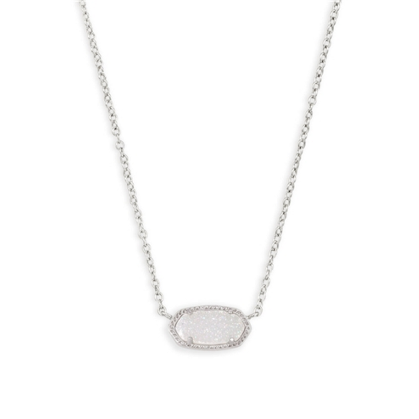 ELISA NECKLACE, RHOD IRIDESCENT DRUSY