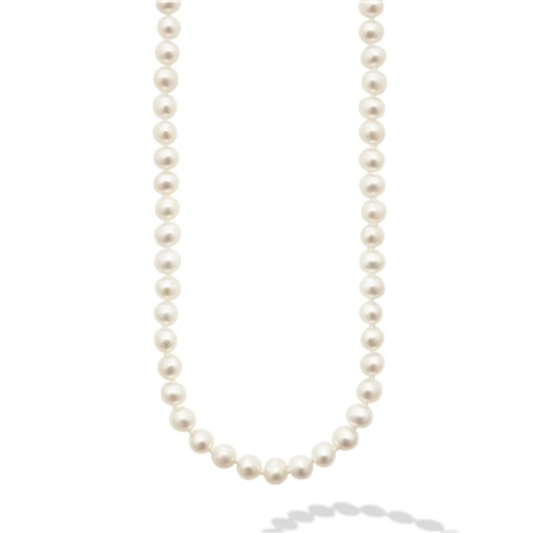 SMALL PEARL NECKLACE, STERLING SILVER & 18K GOLD