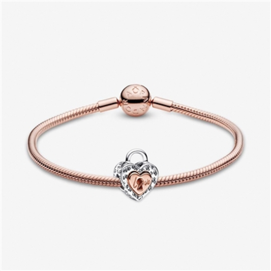 TWO-TONE PADLOCK BRACELET, 7.9"