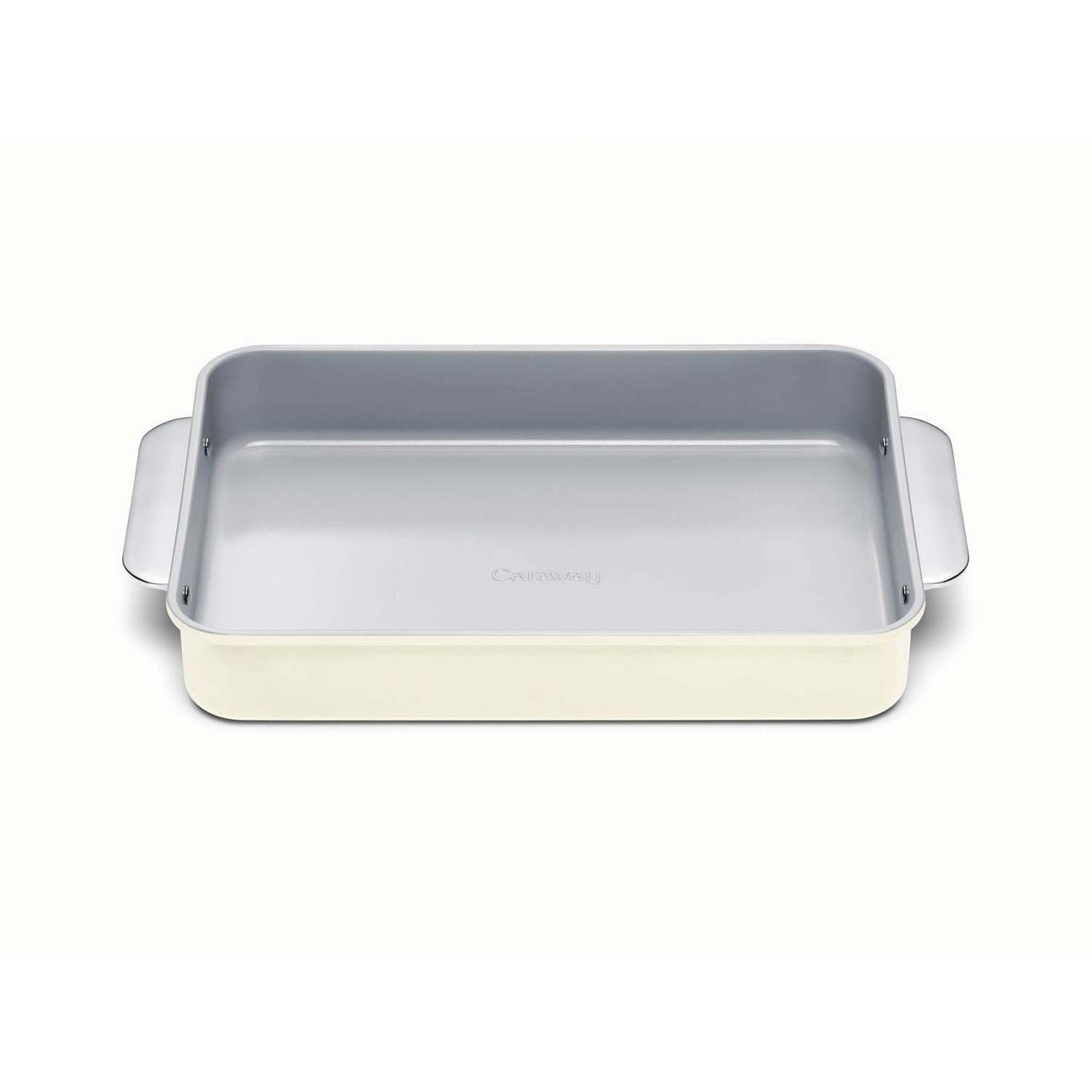 NONSTICK CERAMIC RECTANGLE PAN W/ HANDLES CREAM