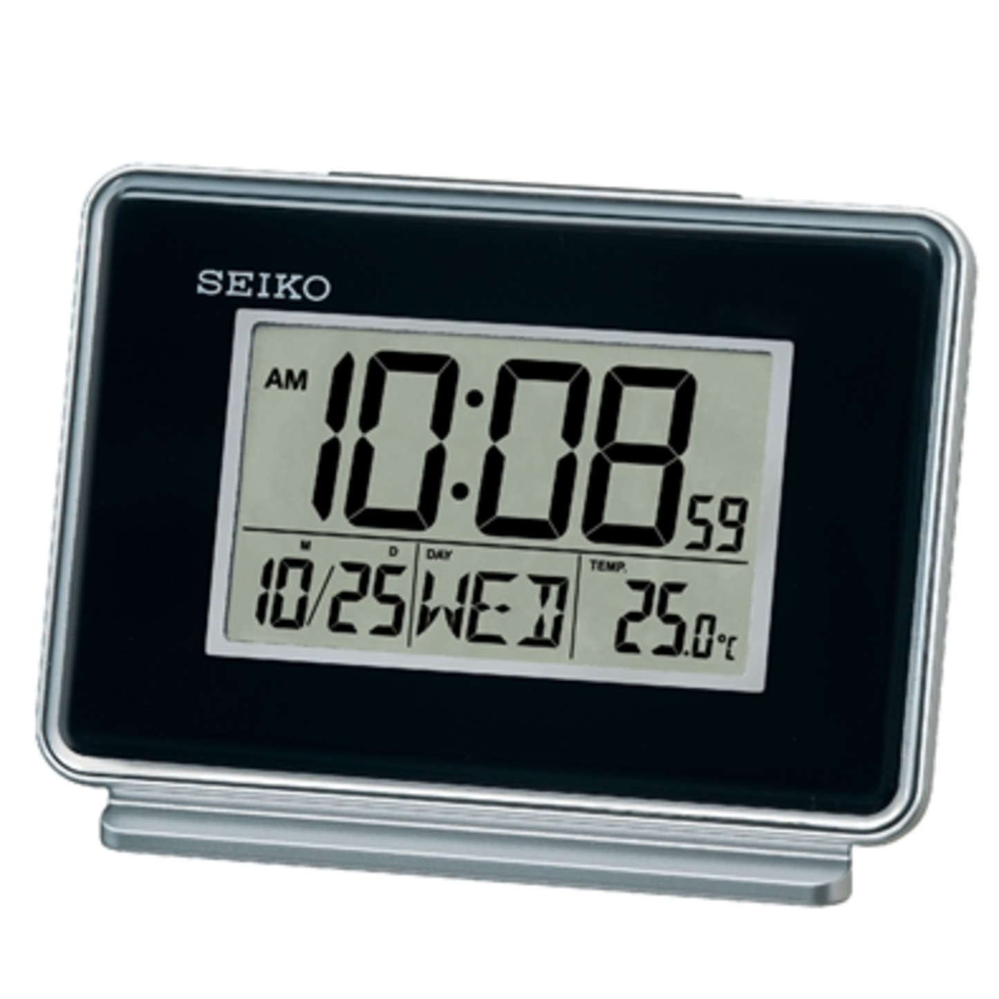 HUDSON DIGITAL ALARM CLOCK, BLACK, 4"