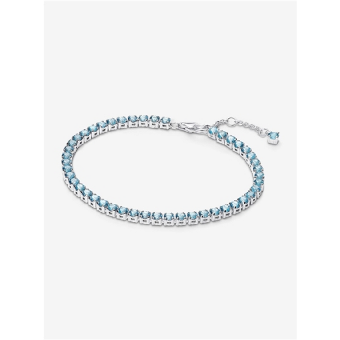 SPARKLING LIGHT BLUE TENNIS BRACELET, 7.1"