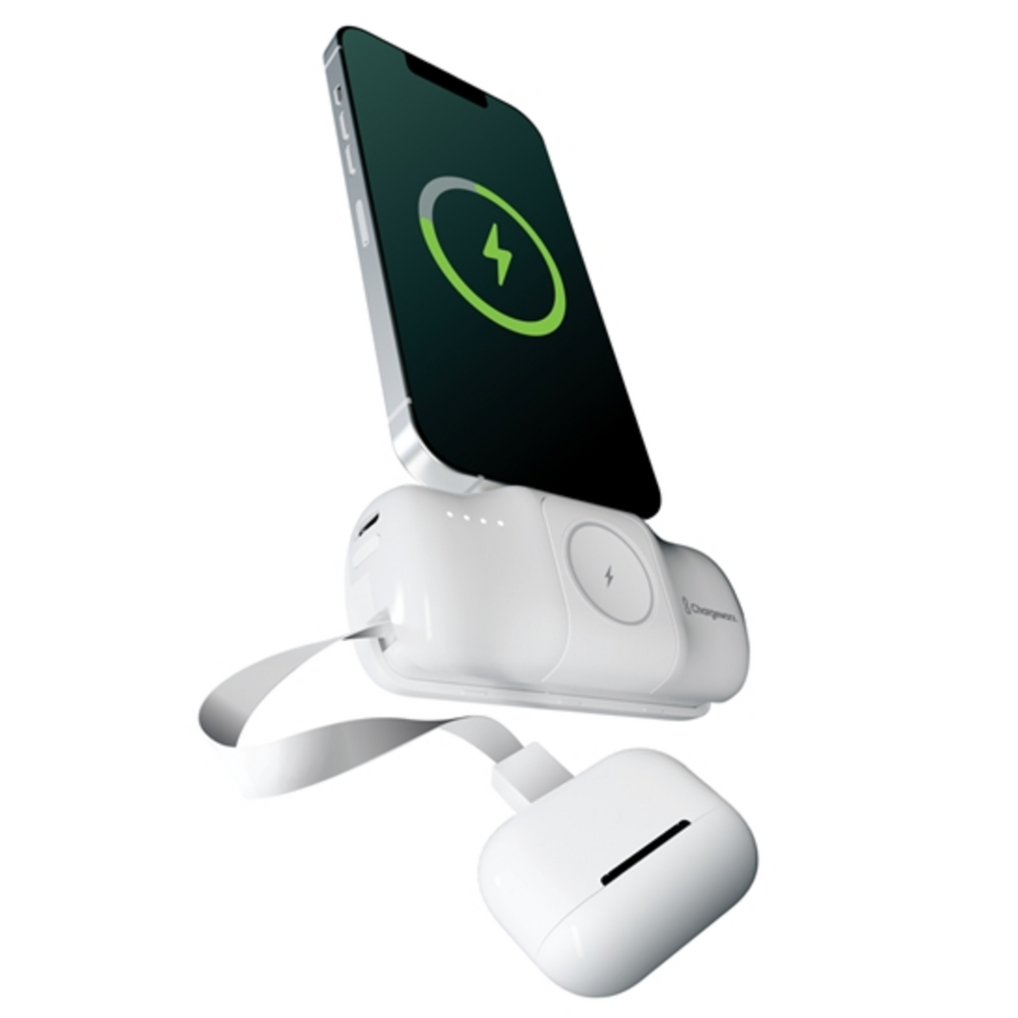 CAPSULE POWER BANK W/ BUILT IN C CABLE, WHITE