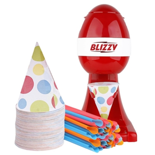 COUNTERTOP SNOW CONE MAKER + 20 CONES, RED