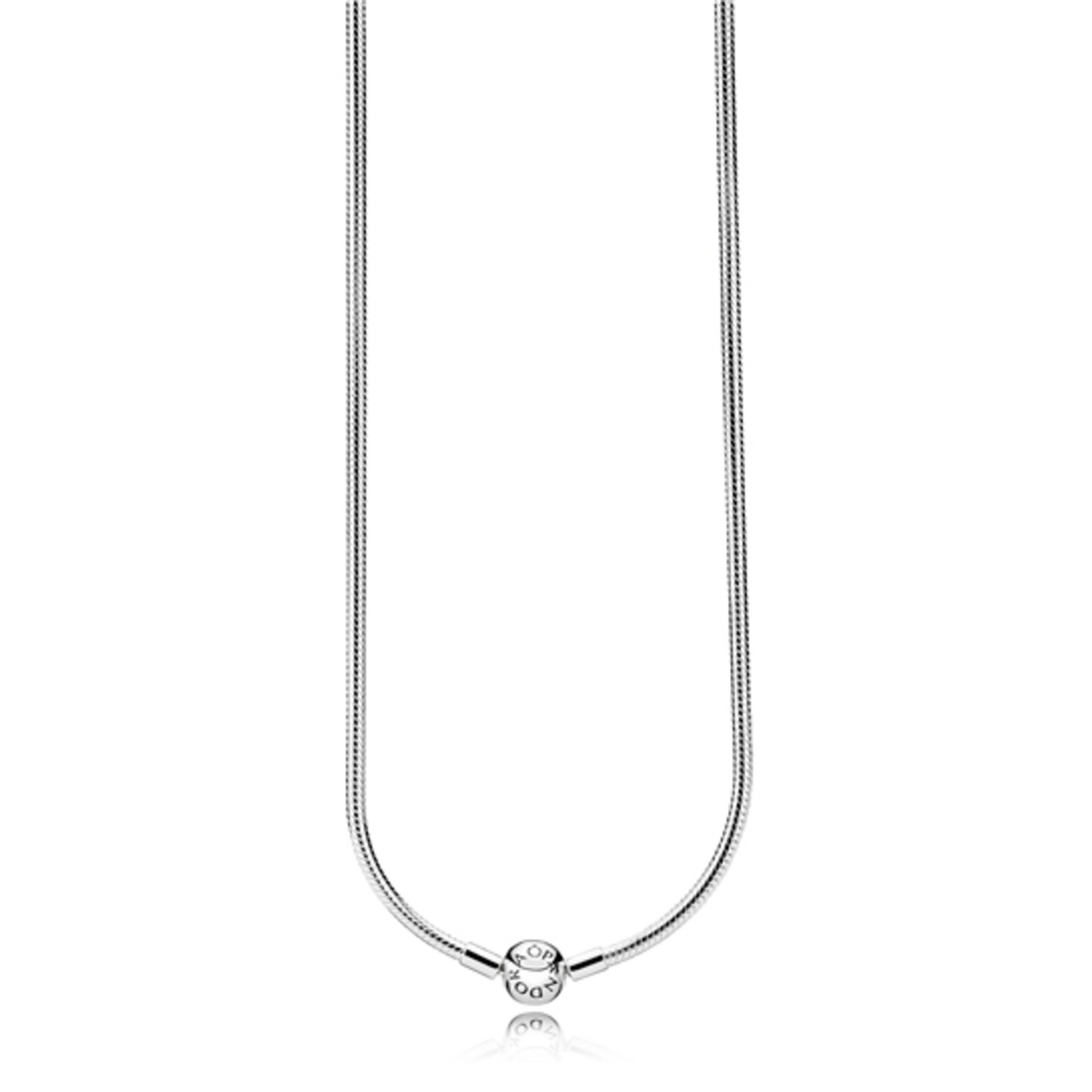 ICONIC SNAKE CHAIN NECKLACE, STERLING SILVER, 50CM