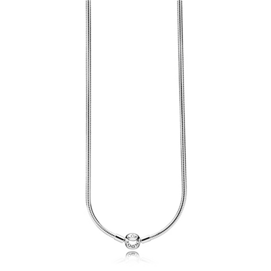 ICONIC SNAKE CHAIN NECKLACE, STERLING SILVER, 50CM