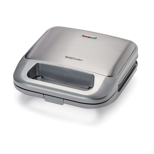 BETTY CROCKER 3-IN-1 SANDWICH, PANINI GRILL & WAFFLE MAKER PLUS - SILVER