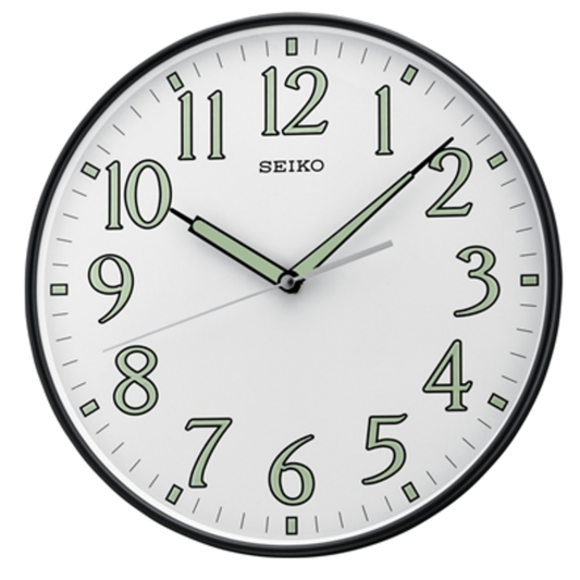 LUMINOUS WALL CLOCK, BLACK, 12"