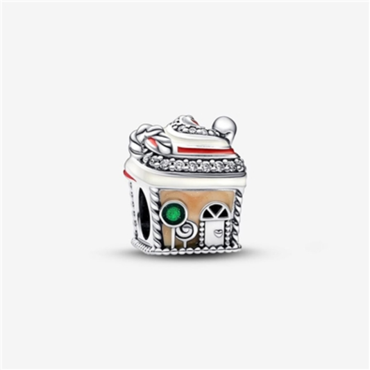 FESTIVE GINGERBREAD HOUSE CHARM, MULTICOLOR