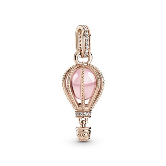 SPARKLING PINK HOT AIR BALLOON DANGLE CHARM, MULTI