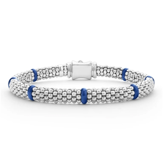 CERAMIC STATION CAVIAR BRACELET, ULTRAMARINE, 6.25"-6.75"