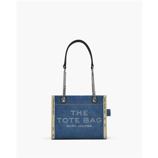 THE DENIM CHAIN SMALL TOTE BAG, LIGHT WASH