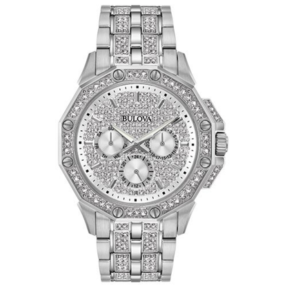 MENS OCTAVA SILVER SWAROVSKI CRYSTAL WATCH