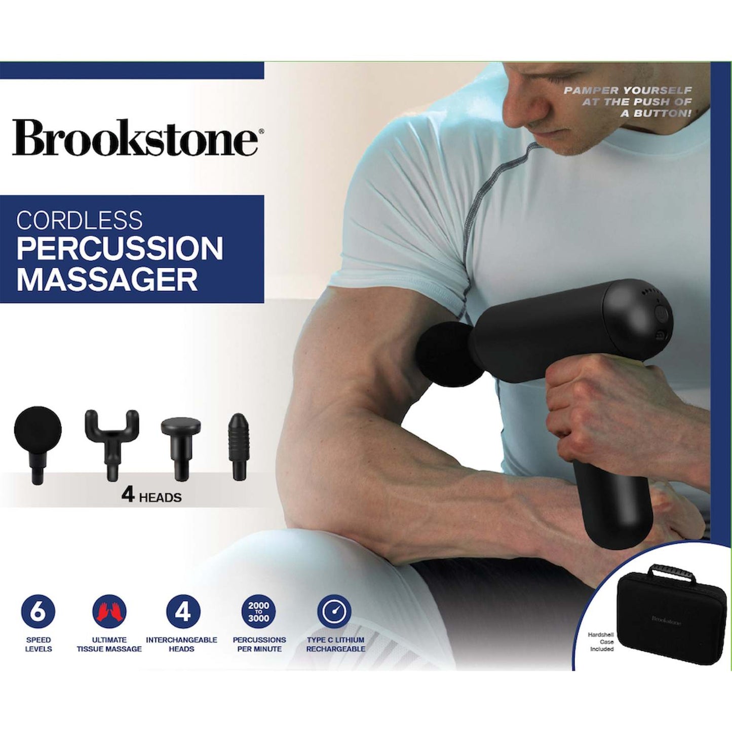 CORDLESS HANDHELD DEEP TISSUE PERCUSSION MASSAGER