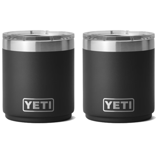 YETI RAMBLER 10 OZ. STACKABLE LOWBALL WITH MAGSLIDER LID - BLACK (2-PACK)