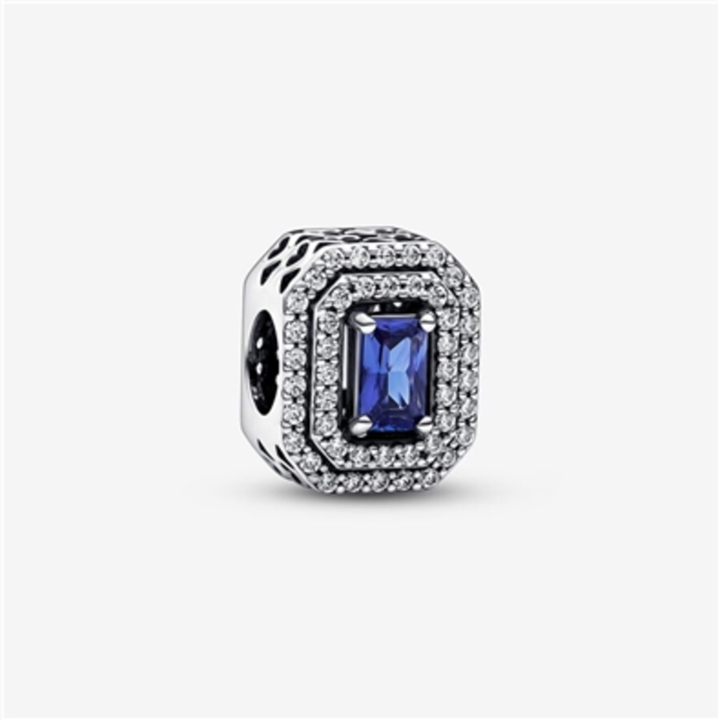 BLUE SPARKLING LEVELED RECTANGULAR CHARM, BLUE