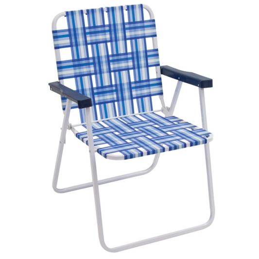 FOLDING WEB CHAIR, BLUE/WHITE