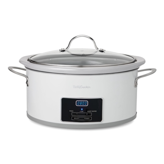 6-QUART OVAL DIGITAL SLOW COOKER, WHITE