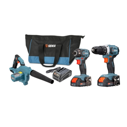 20V 3-TOOL DRILL/DRIVER,BLOWER COMBO KIT, BLUE
