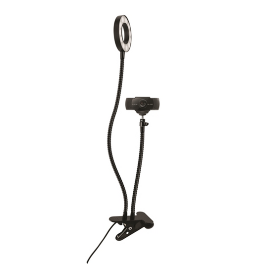 1080P WEBCAM AND LED LIGHT COMBO, BLACK