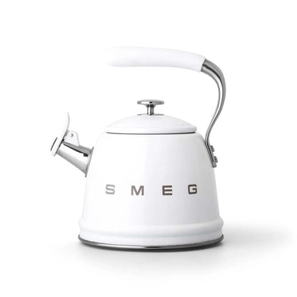 STAINLESS STEEL WHISTLING STOVETOP KETTLE WHITE