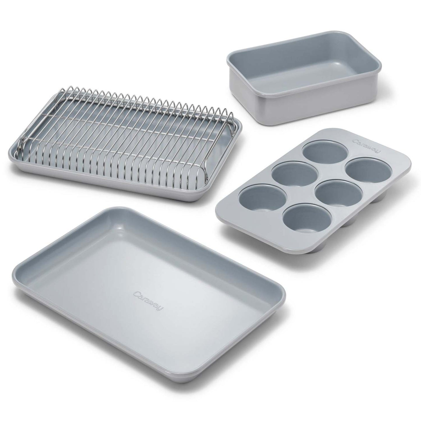 MINI BAKEWARE SET W/ STORAGE ORGANIZER GRAY