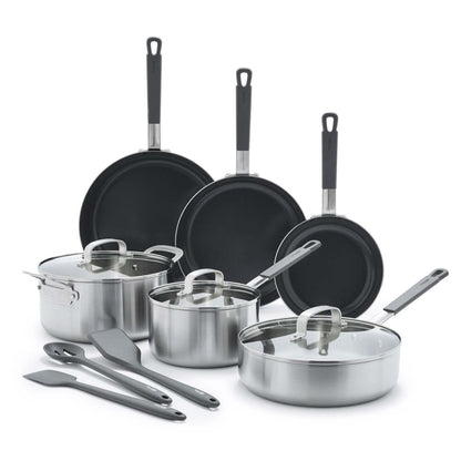 STAINLESS STEEL PFAS-FREE NONSTICK 12PC COOKWARE SET