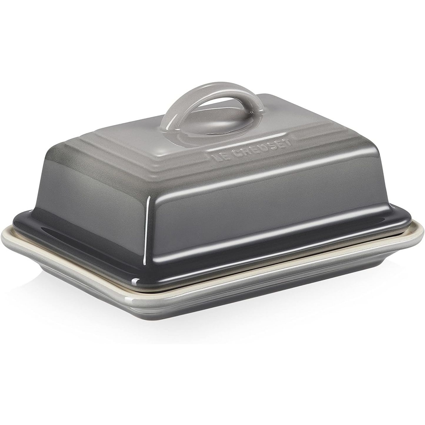 LE CREUSET EUROPEAN BUTTER DISH - OYSTER