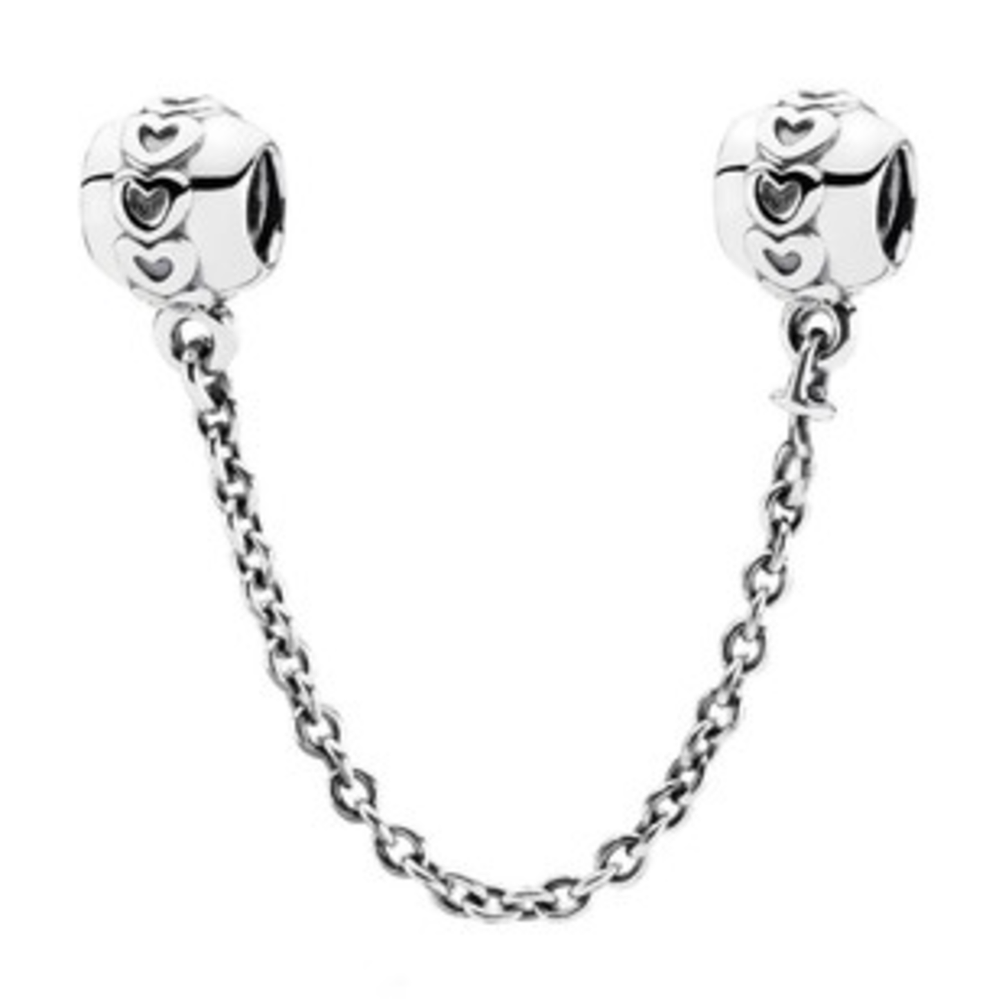 HEARTS SILVER SAFETY CHAIN, STERLING SILVER