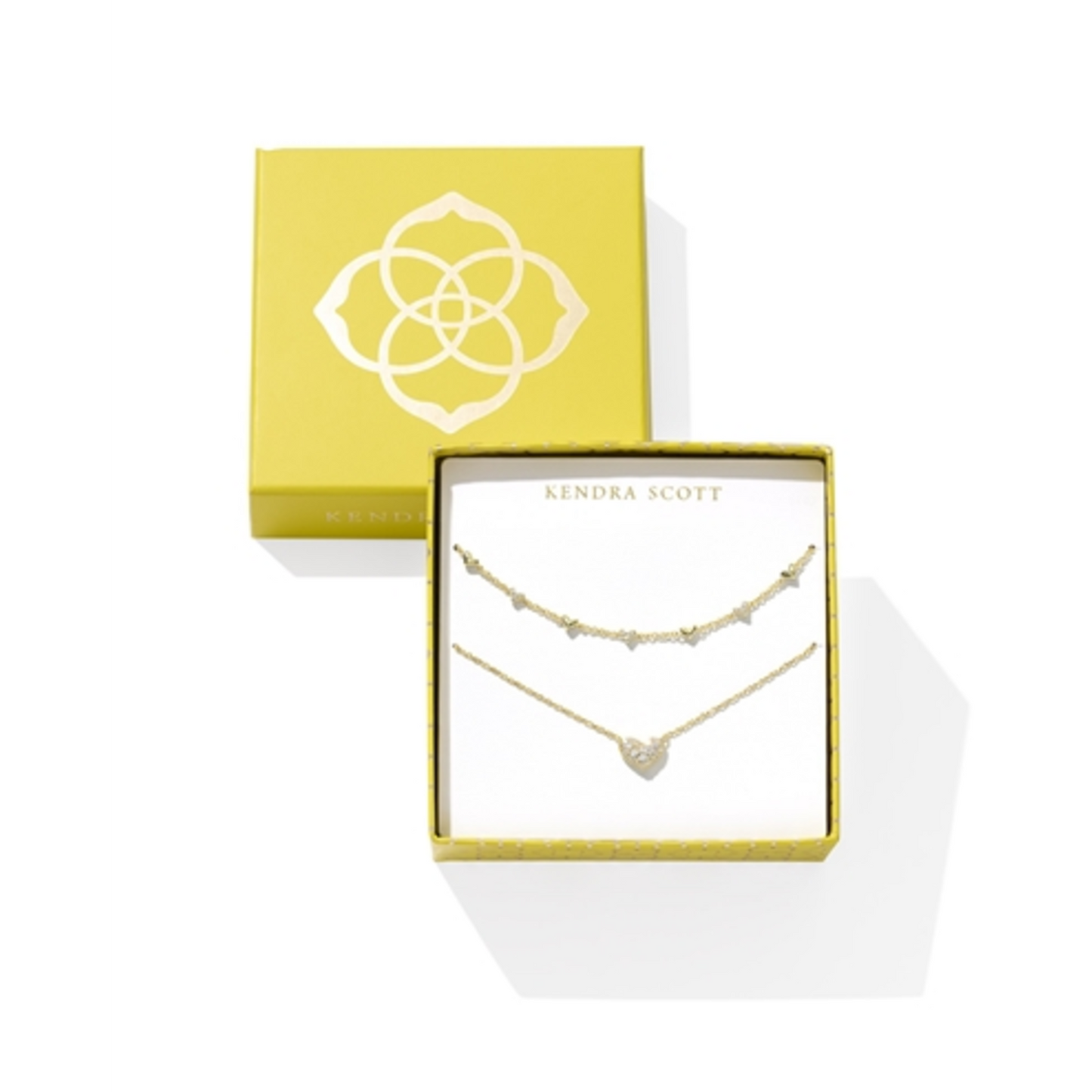 ARI & HAVEN HEART NECKLACE GIFT SET, WHITE CRYSTAL