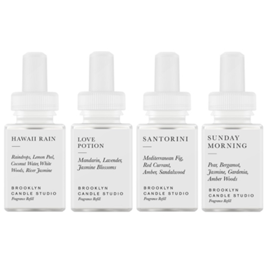 BROOKLYN CANDLE SCENT REFILL SET, WHITE, 4 PIECES