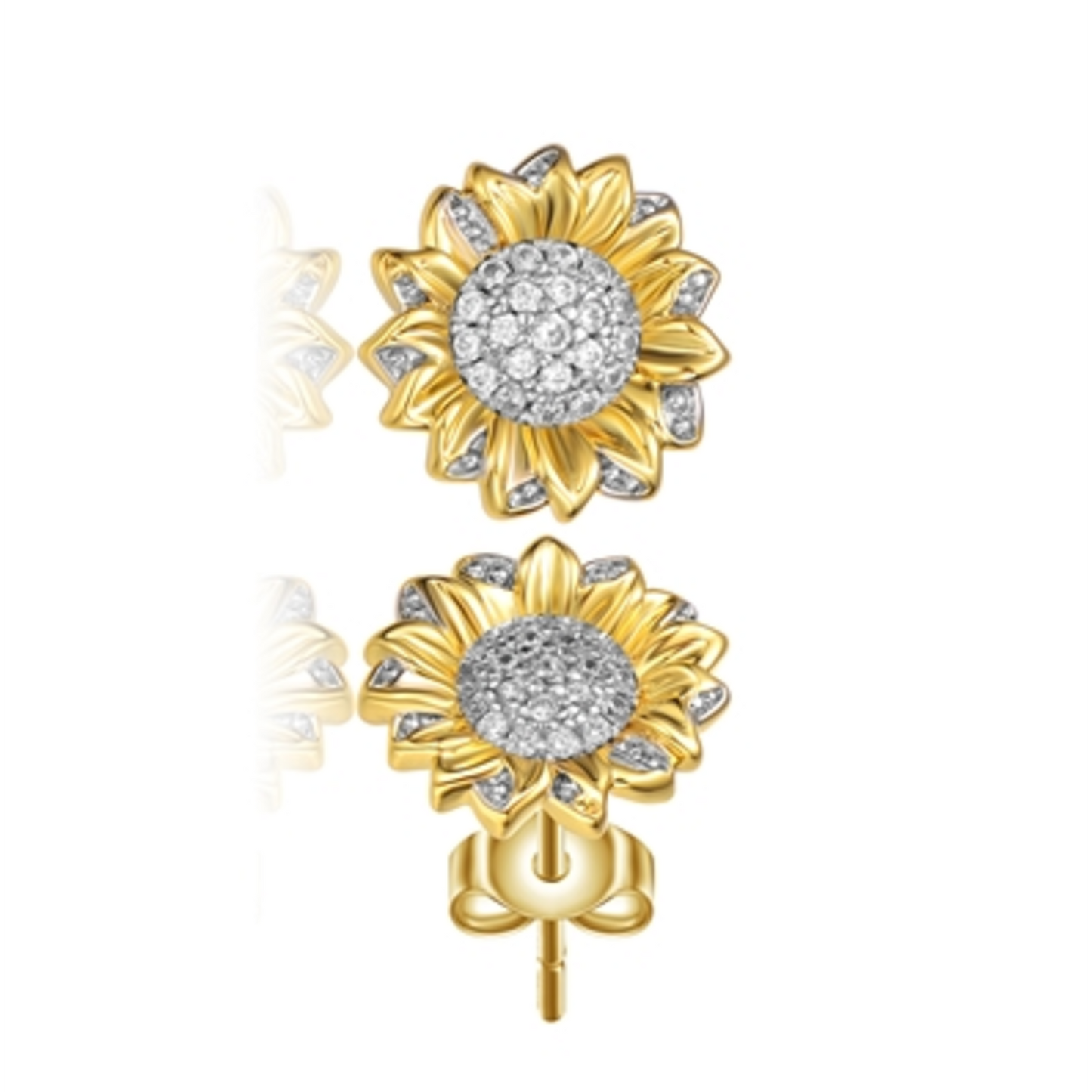 14K GOLD CLASSIC FLOWER EARRINGS, GOLD