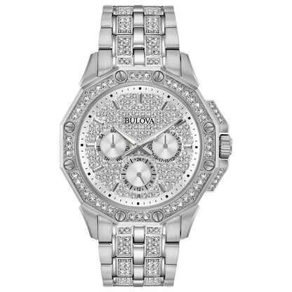 MENS OCTAVA SILVER SWAROVSKI CRYSTAL WATCH