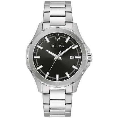 MENS CORPORATE COLLECTION SILVER-TONE STAINLESS STEEL WATCH BLACK DIAL