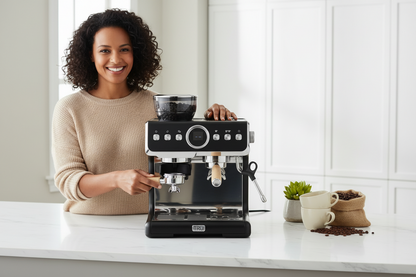 PROFESSIONAL ESPRESSO MACHINE W/ GRINDER & FROTHER