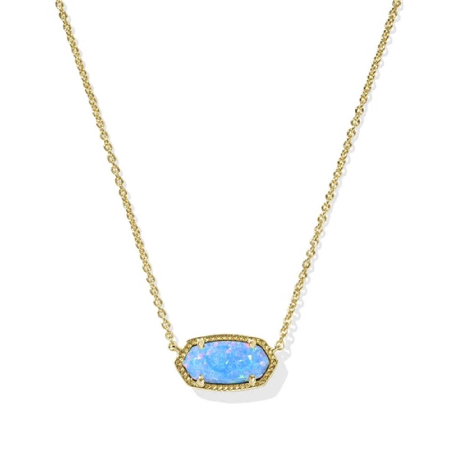 ELISA PENDANT NECKLACE, GOLD PERIWINKLE KYOCERA OPAL